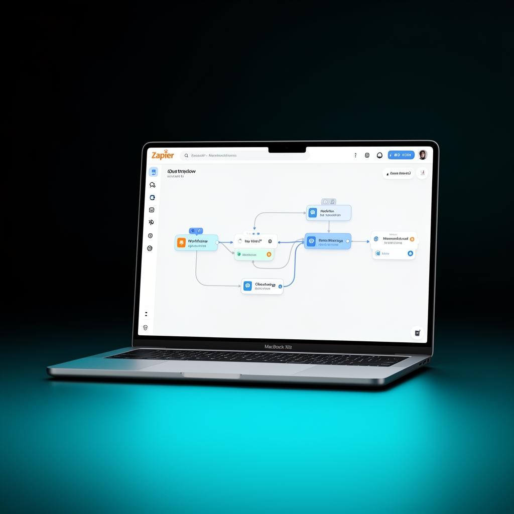 Panel de automatización con flujos de trabajo y nodos conectados